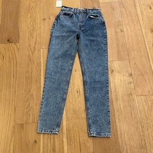 American Apparel High Waist Jean, Size 27; torn